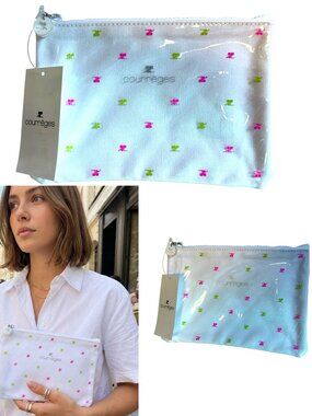RARE DEADSTOCK VTG. Y2K COURREGES VINYL ZIP POUCH NWT